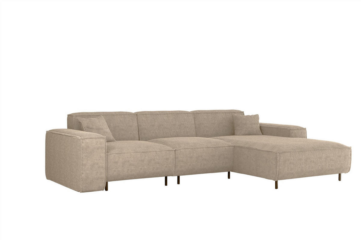 ECKSOFA Gloria In Scala - Beige, Holzwerkstoff/Textil (266/165cm) - Fun Möbel
