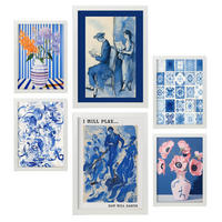 POSTER Set Mit 6 Erfolgreiche Gemälde In Vielseitiger A3 & A4 Weißer Rahmen - Weiß, Papier (29/3cm) - Nacnic