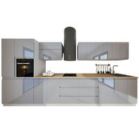 KÜCHENZEILE 420 cm - Aspen KA6-M420 - in Grau/Hochglanz - Grau, Holz (420/212/58cm)