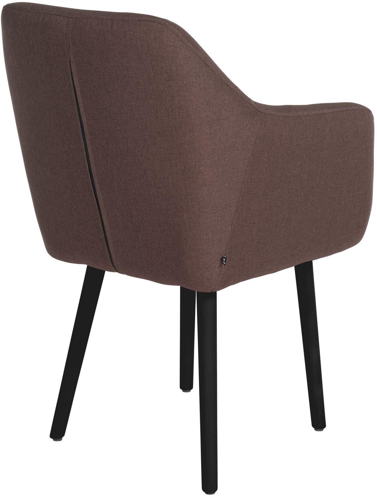ARMLEHNENSTUHL Stoff braun - Schwarz/Braun, Holz/Textil (61/88/57.5cm) - CLP
