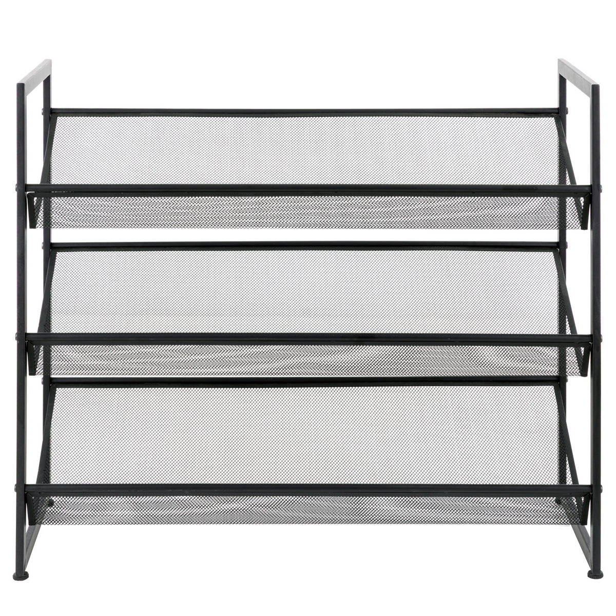 SCHUHREGAL - Schwarz - Metall - Schwarz, Kunststoff/Metall (72/63/30cm) - home24