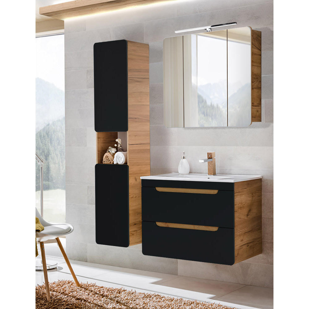 Lomado Badmöbel-Set Grau 130x200x46 cm