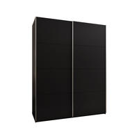 SCHWEBETÜRENSCHRANK 245,5/200/64 2-türig - Silberfarben/Schwarz, Holz/Metall (200/245/64cm) - Abiks Möbel