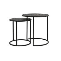 BEISTELLTISCH Doba Schwarz Ø50/52 cm 2er-Set - Schwarz, Metall (50/50/52cm) - Light & Living