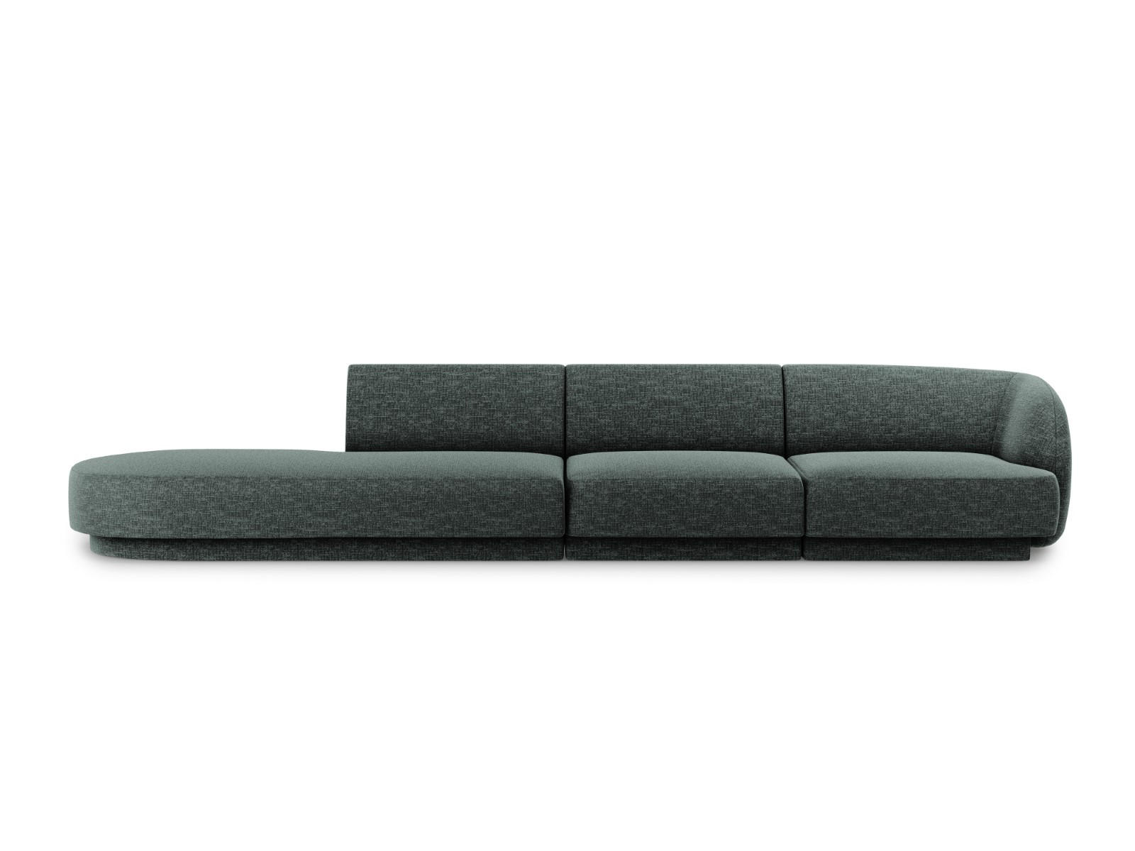 LINKES-SOFA Miley aus Chenille-Stoff petrol 4 Sitzplätze - Petrol, Textil (90/70/323cm) - Micadoni