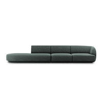 LINKES-SOFA Miley aus Chenille-Stoff petrol 4 Sitzplätze - Petrol, Textil (90/70/323cm) - Micadoni