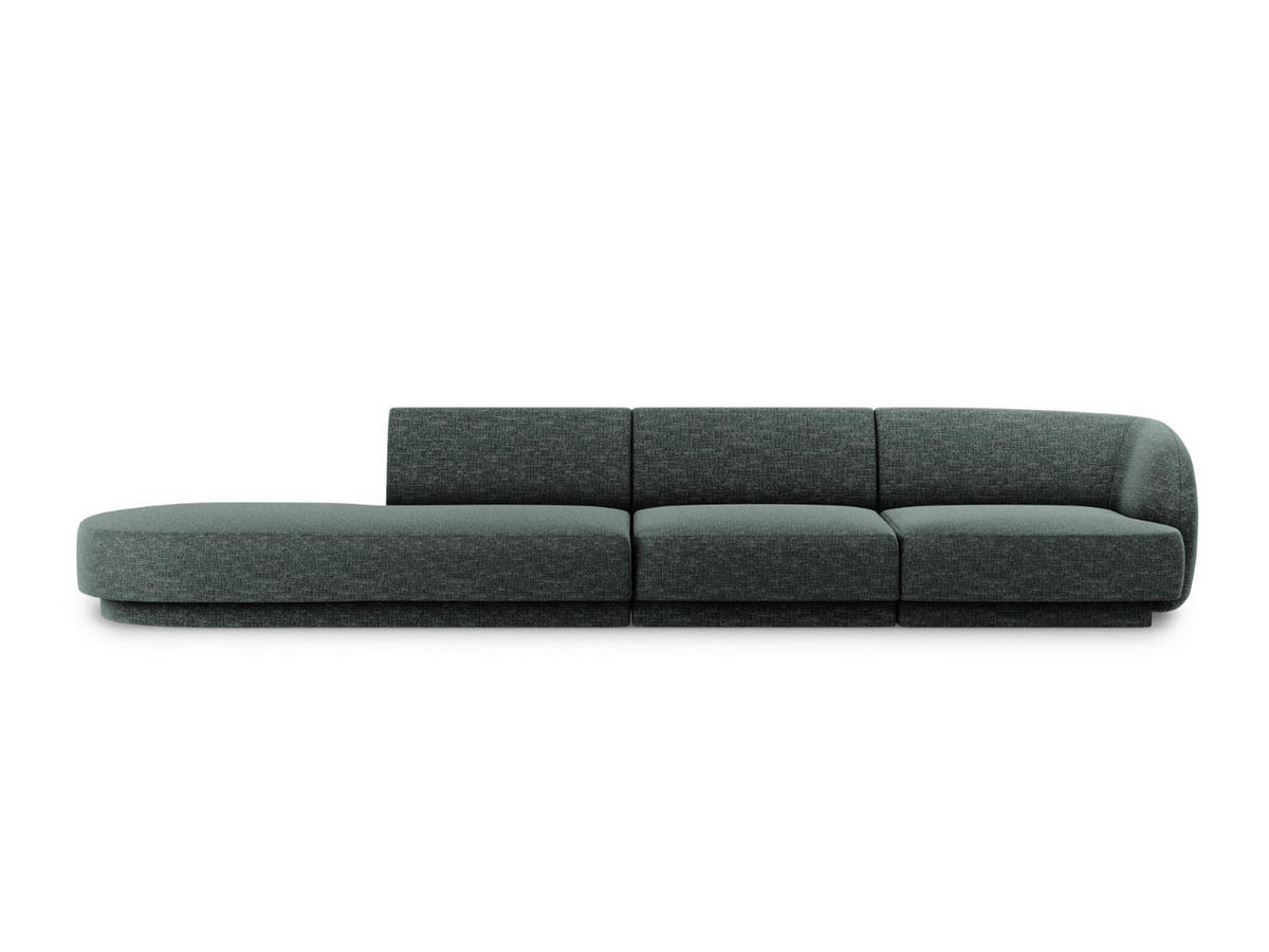 LINKES-SOFA Miley aus Chenille-Stoff petrol 4 Sitzplätze - Petrol, Textil (90/70/323cm) - Micadoni