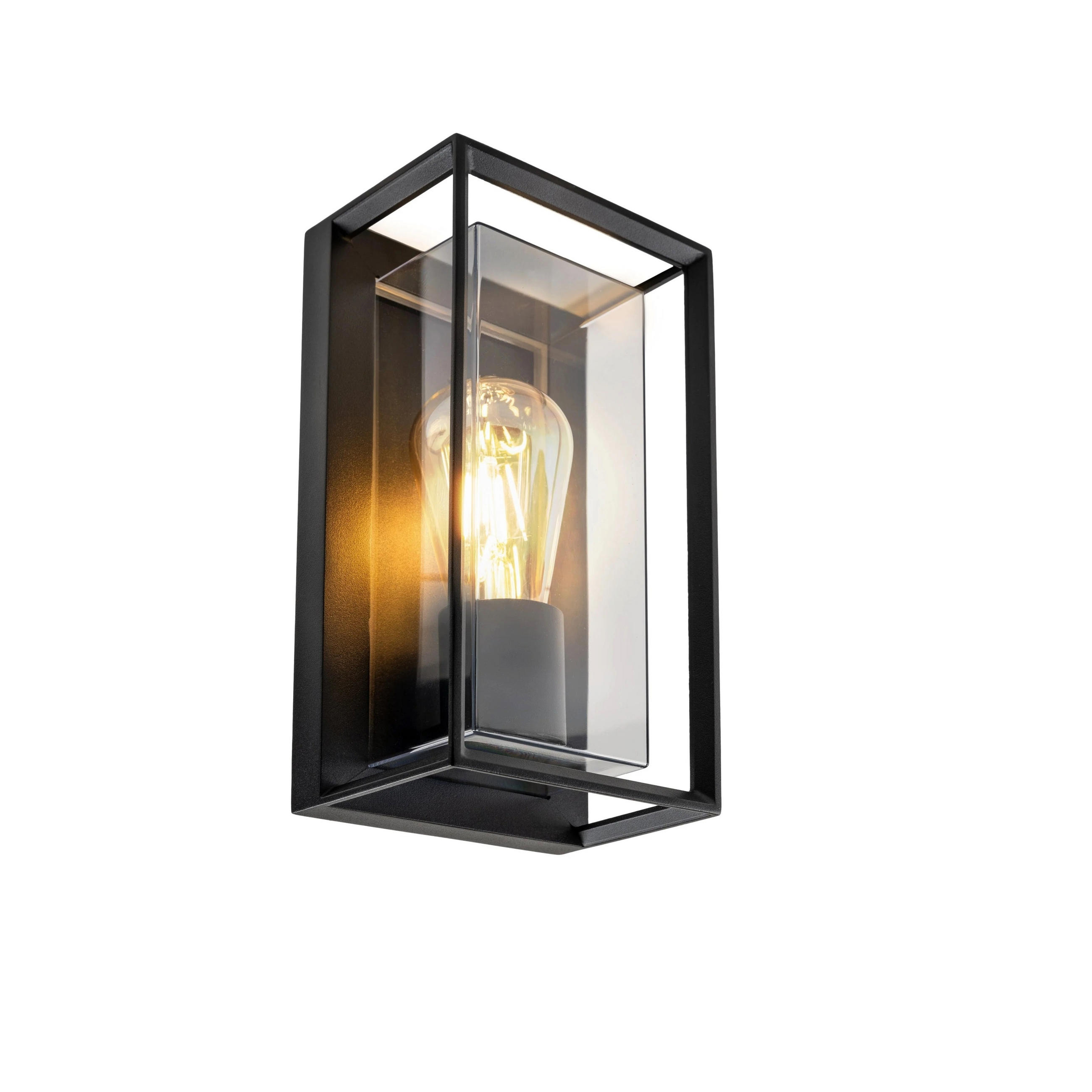 AUSSENWANDLEUCHTE Schwarz 13,5/12/13,5cm - Schwarz, Metall (13.5/26/12cm) - CGC Europe