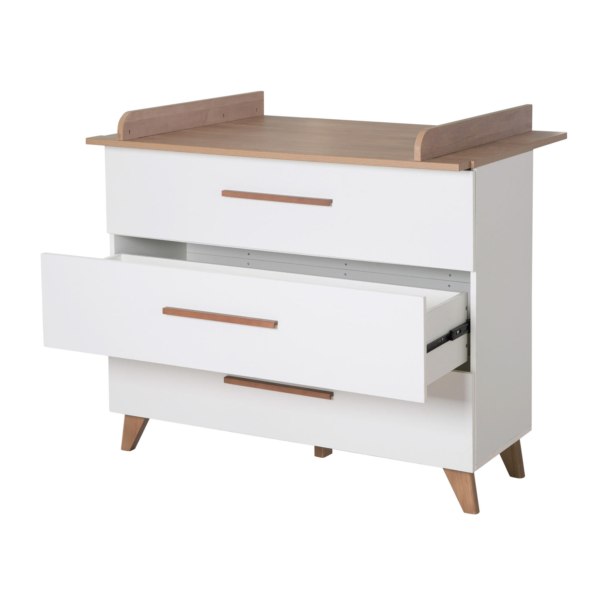 BABYZIMMERSET Ole 3-teilig - Weiß, Holzwerkstoff (118/190/52cm) - Roba
