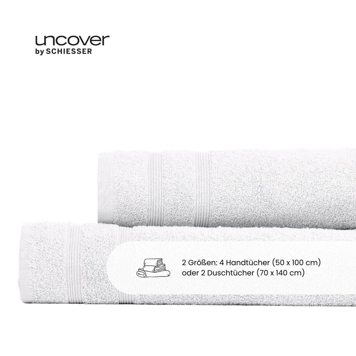 HANDTUCHSET Brooklyn - 4-teilig - 50x100cm - Weiß - Weiß, Textil (50/100cm) - Uncover by Schiesser