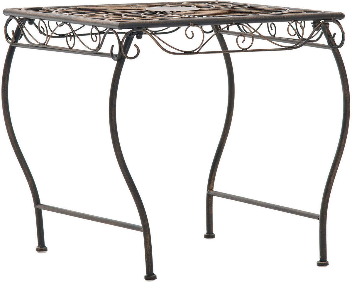 GARTENTISCH eckig 49/45/46 cm Metall Bronze - Bronzefarben, Metall (45/49/46cm) - CLP