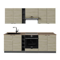 KÜCHENZEILE Fame-Line Eiche Paneel/Anthrazit 235 cm , AP Eiche - Hellbraun/Eichefarben, Holzwerkstoff (235/81.6/60cm) - Vicco