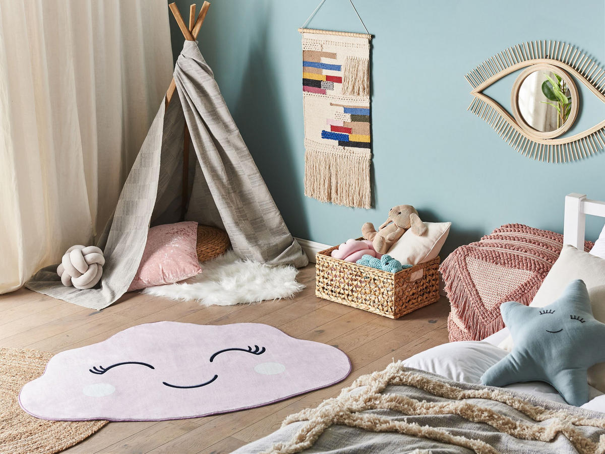 KINDERTEPPICH-CUMULUS 120/90 cm - Pink, Kunststoff (90/120cm) - Beliani