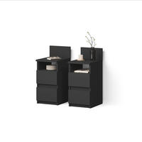 NACHTTISCH Roya, Schwarz, 2er Set - Schwarz, Holzwerkstoff (25/59.1/32.3cm) - Livinity®
