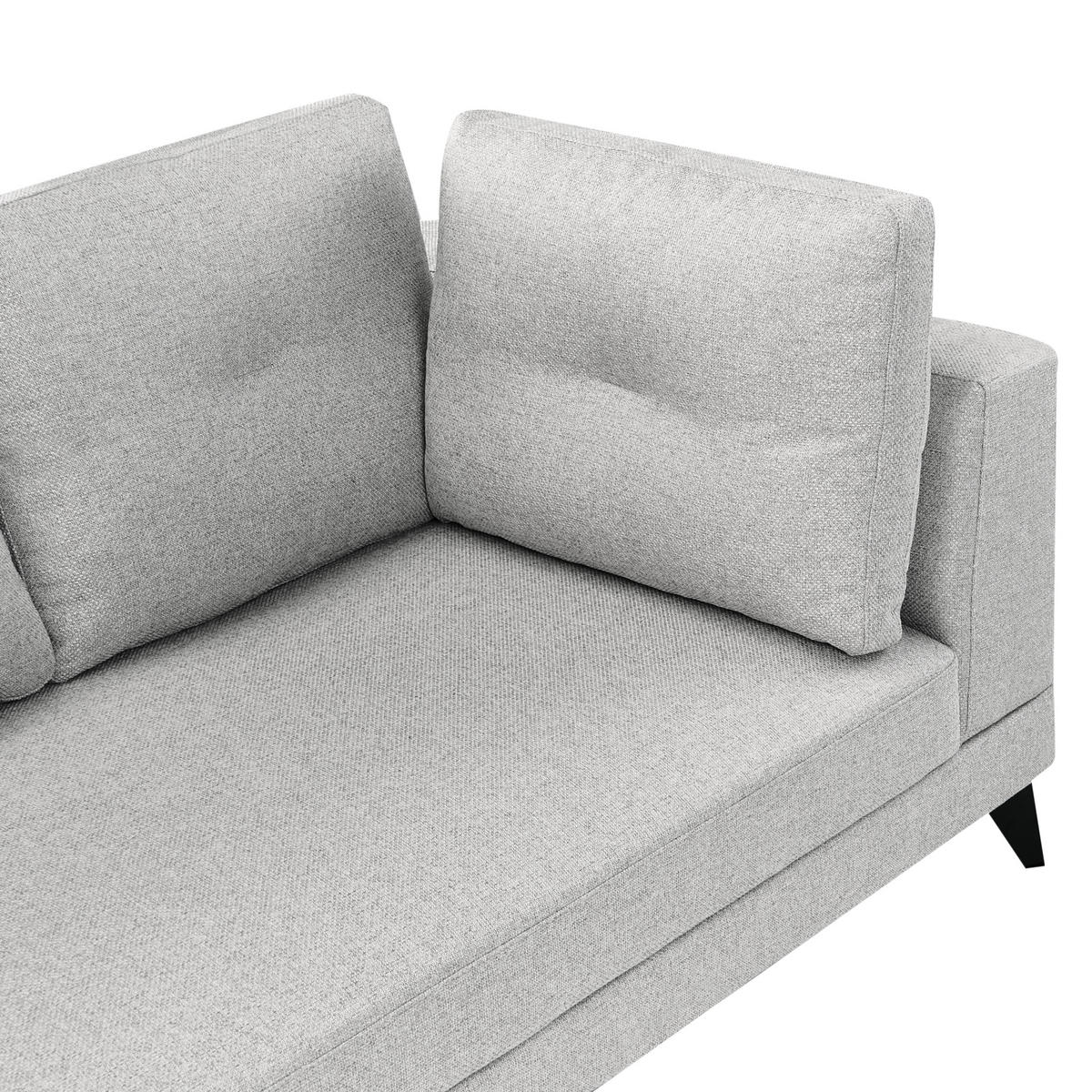 POHOVKA 4-místná Umělý len Šedá Yuri - černá/tmavě šedá, textil (302/88/100cm) - Beliani