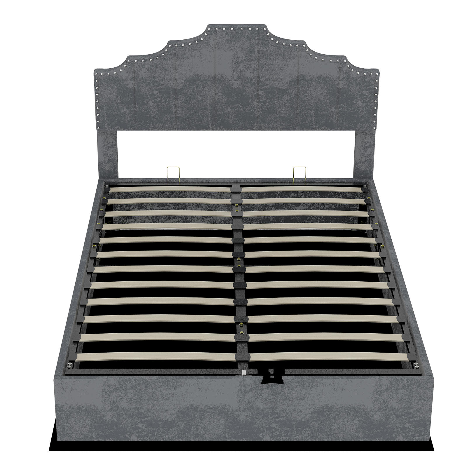 STAURAUMBETT 140/200 cm DE-35423 mit Gaslift-Staufach Grau - Grau, Metall (140/200cm) - ComfortXL