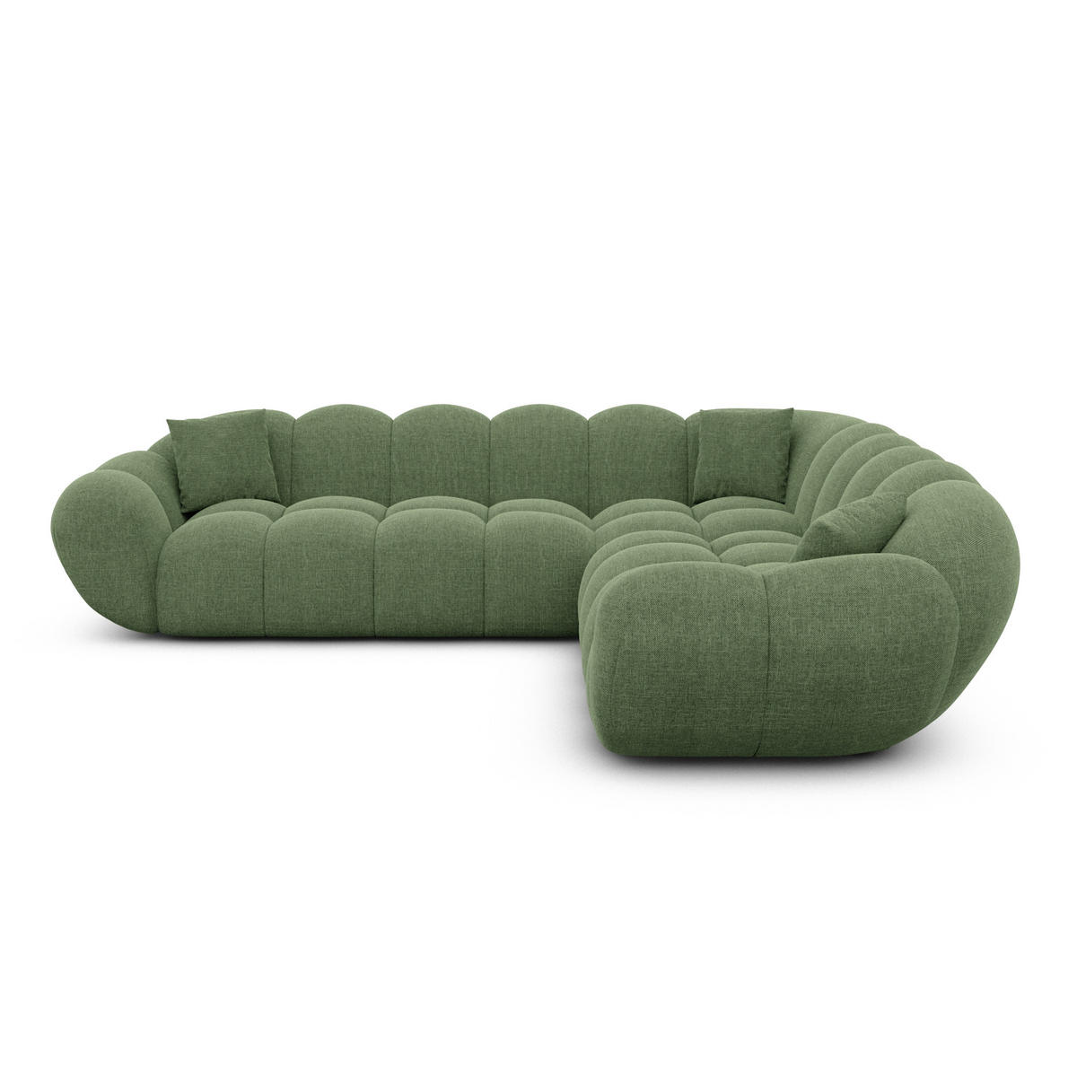 ECKSOFA Liva Grün Strukturstoff - Grün, Textil (258/258cm) - VAROYAL