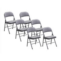 KLAPPSTUHL 6er-Set - Samt & Metall - Grau - ORTENSIA - Grau, Textil (49/79/46cm) - Vente-Unique