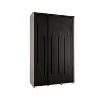 SCHWEBETÜRENSCHRANK 235,2/160/60 3-türig - Schwarz/Weiß, Holz/Metall (160/235/60cm) - Abiks Möbel