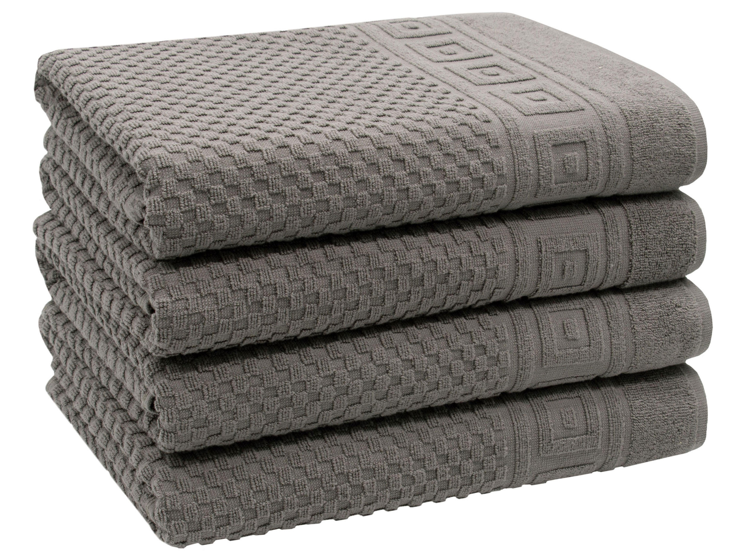 DUSCHTÜCHER, 4er-Set, 70x140 cm, 100% Baumwolle, Grau - Anthrazit, Textil (70/140cm) - Zollner