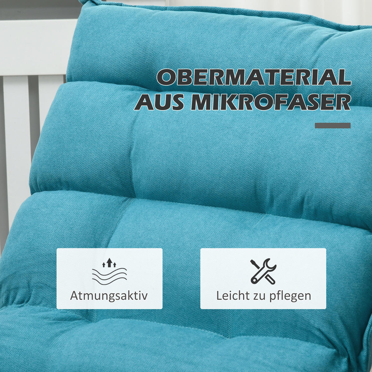 RELAXSESSEL Stahl, Samt, Blau - Blau, Metall (70/95/62cm) - HOMCOM