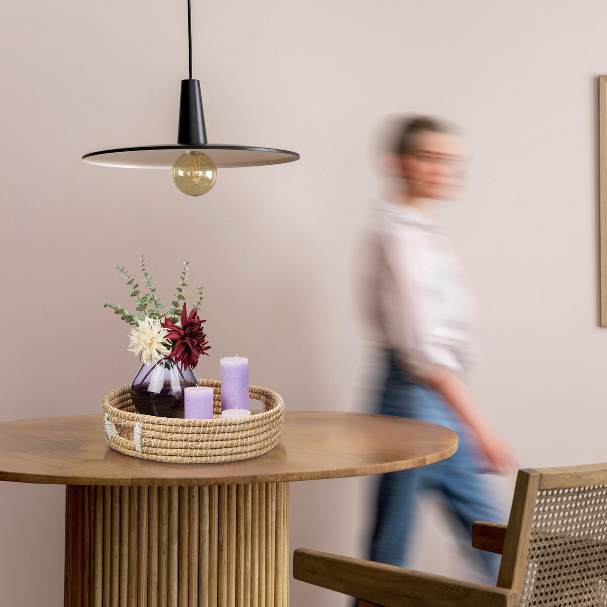 3xSERVIERTABLETT - Hellbraun, Kunststoff/Textil (43/11/43cm) - Relaxdays