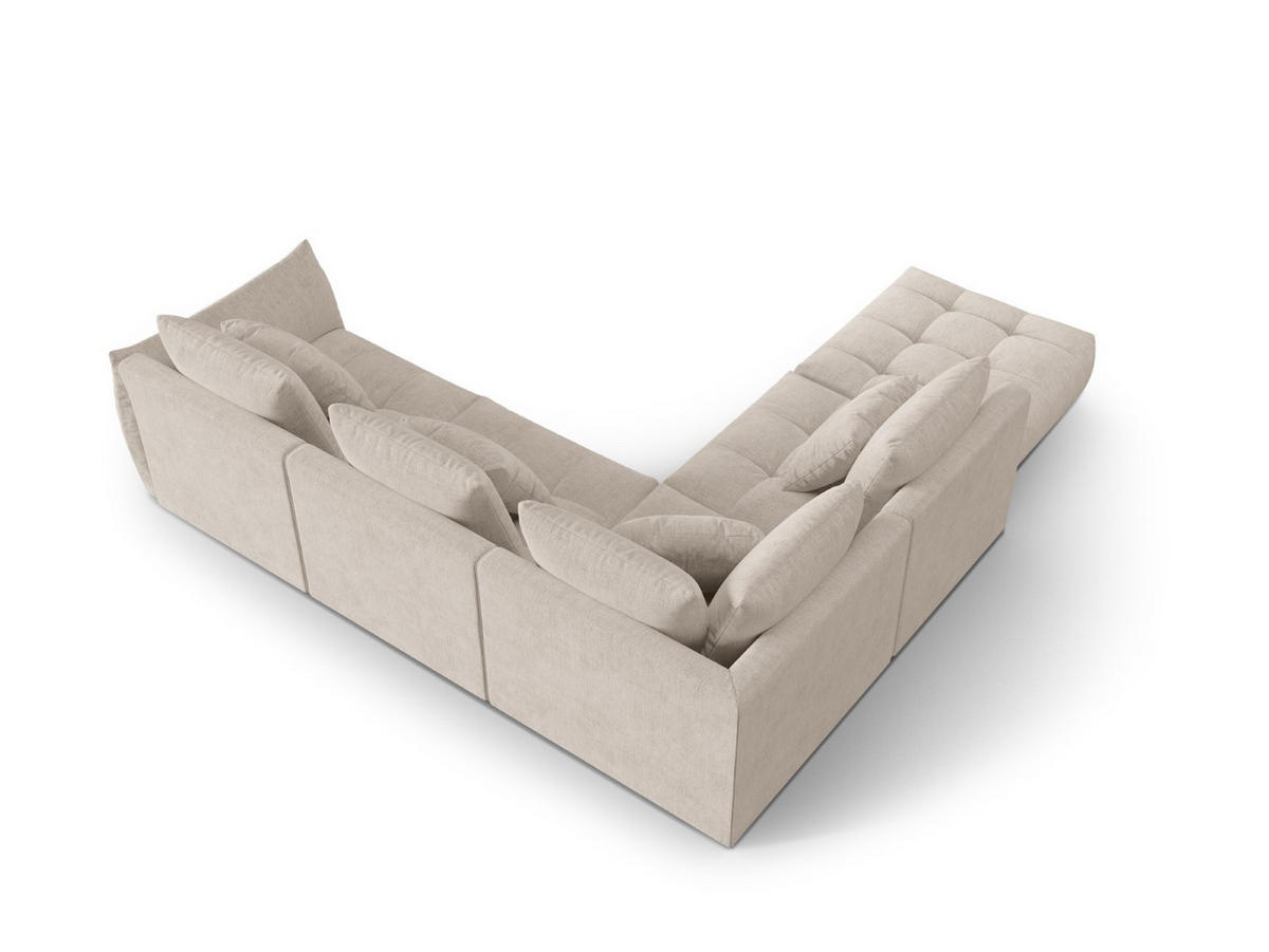 MODULARES-ECKSOFA links Bloom aus strukturiertem Stoff dunkelbeige 4 Sitzplätze - Mokka, Textil (310/316cm) - Micadoni