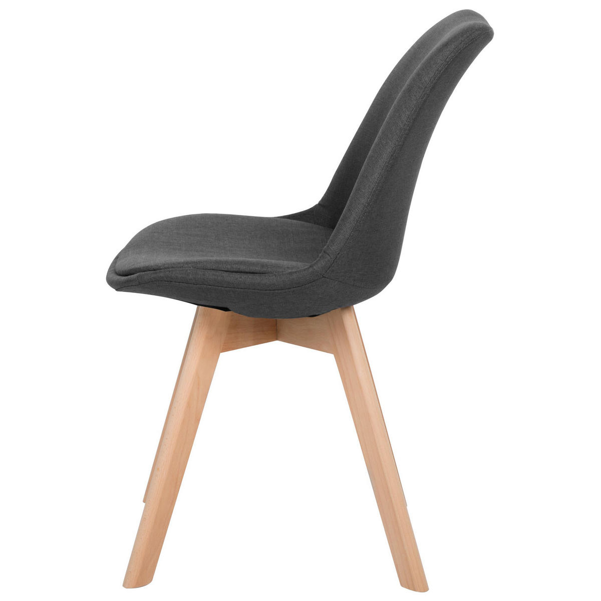 ESSZIMMERSTUHL 2er-Set Polsterbezug Dunkelgrau Dakota - Grau, Holz/Textil (47/84/43cm) - Beliani