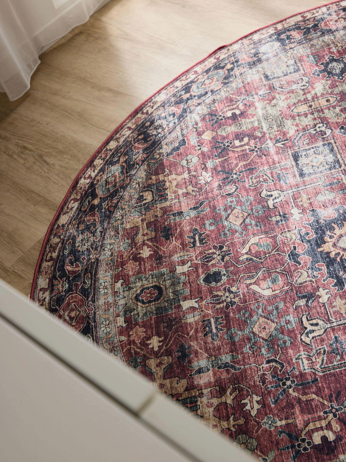 VINTAGE-TEPPICH George waschbar ø 160 cm rund - Multicolor, Kunststoff (160/160cm) - benuta