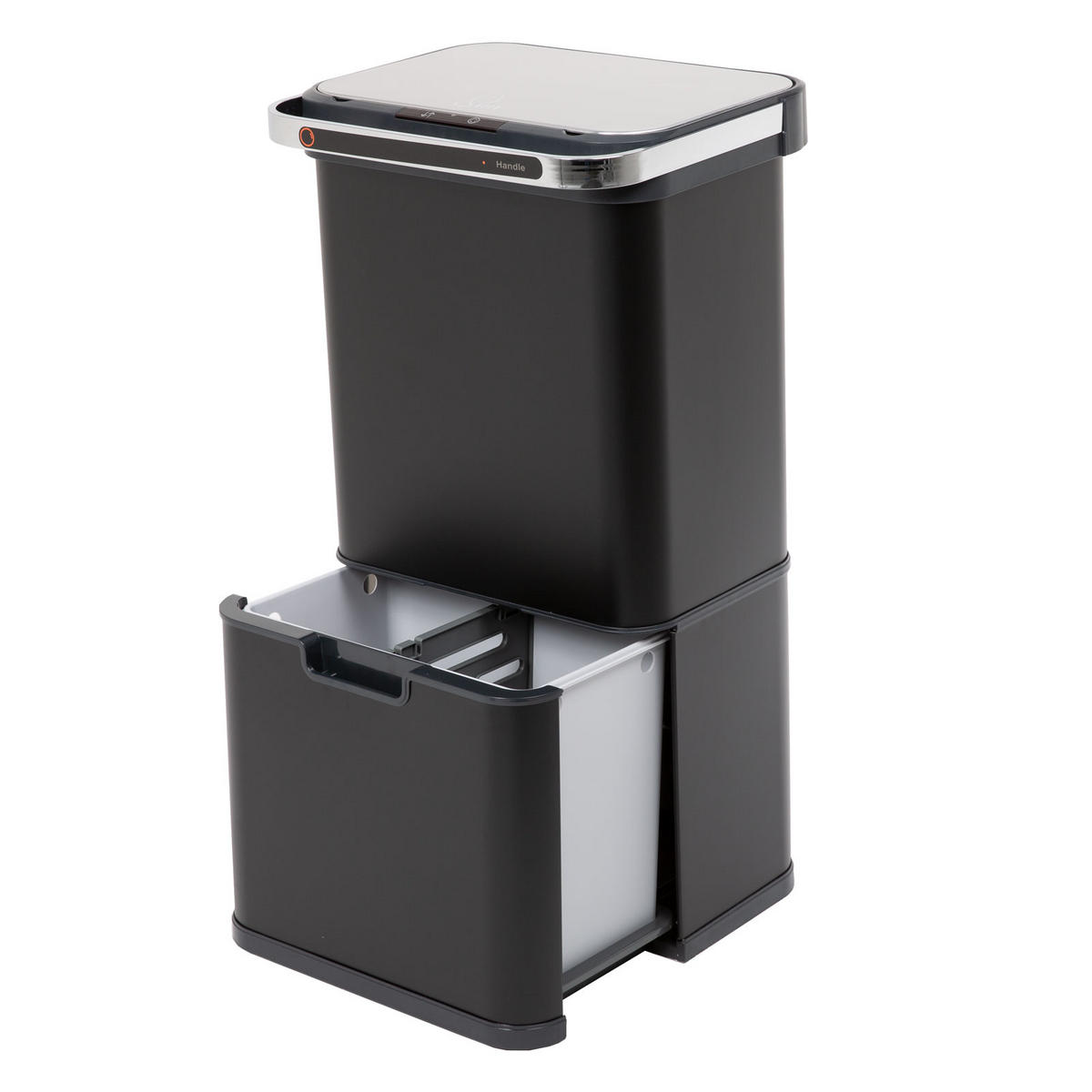 SENSORMÜLLEIMER 60L - Schwarz, Metall (42/82/36cm) - SVITA