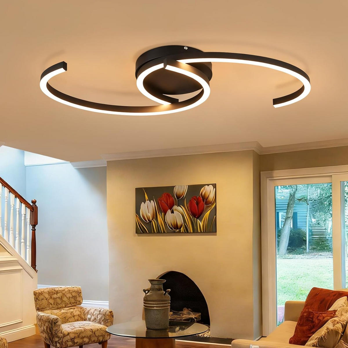 LED DECKENLEUCHTE Hornwall 61.6/7.0/23.0 cm - Schwarz, Metall (38/23/7cm) - ZMH