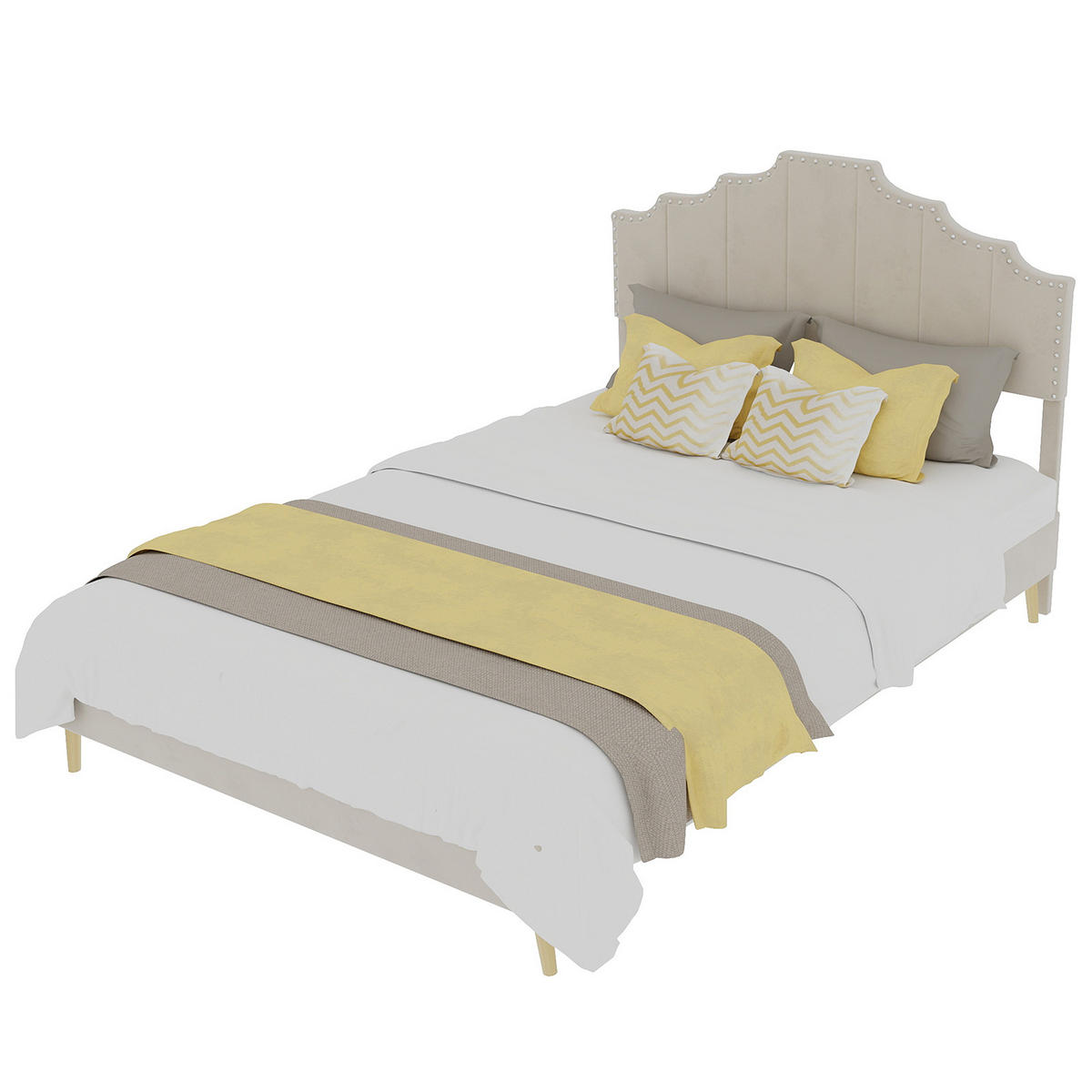 POLSTERBETT 140x200 cm ohne Stauraum beige - Beige, Textil (140/200cm) - Fortuna Lai