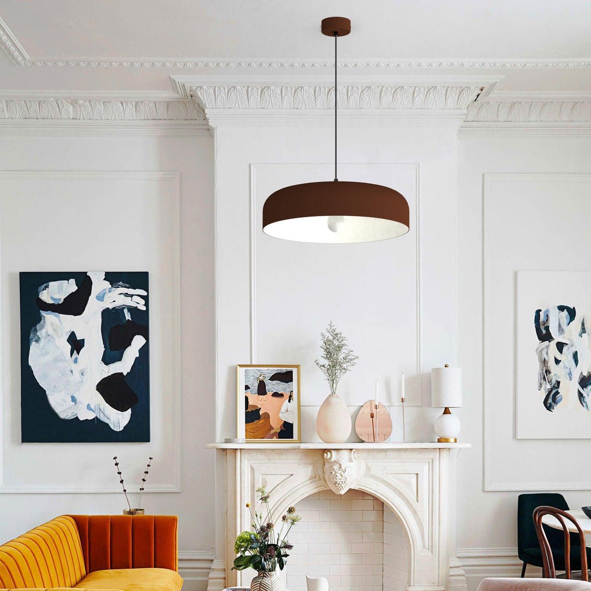 HÄNGELEUCHTE - Dunkelbraun, Metall (40/40/10cm) - Lumicom