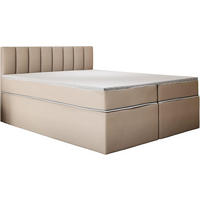 KONTINENTALBETT 200x220 cm mit Taschenmatratze, MIAMI, Visco Topper 5 cm, Beige - Beige, Kunststoff (200/220cm) - Trada