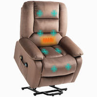 MASSAGESESSEL DE-06409 45° Lift, 135° neigbar, 8 Massagepunkte Braun - Braun, Textil/Metall (93/110/90cm) - ComfortXL
