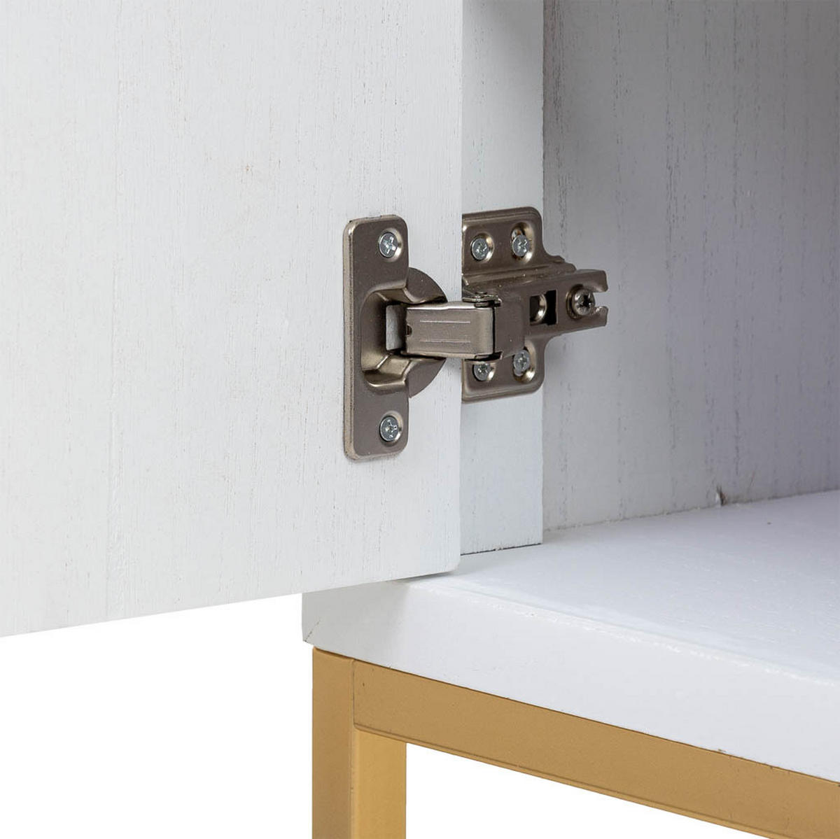 NACHTTISCH aus Metall und Holz, 40x35x61cm - Weiß, Holz (40/61/35cm) - Wanderlust