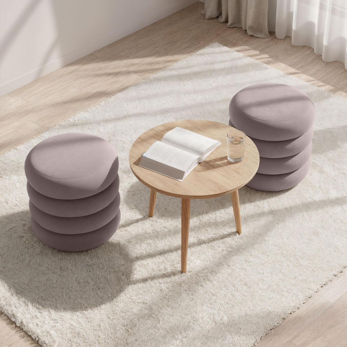 POLSTERHOCKER mit Stauraum Rosa - Rosa, Textil (42/45/42cm) - RAUMHIRSCH FURNITURE