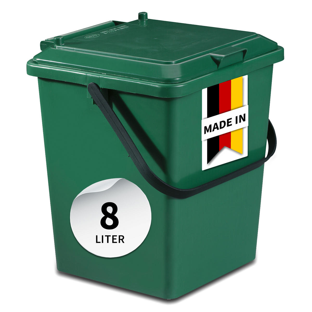BIO-EIMER 8 L, grün - Grün, Kunststoff (24/30/20cm) - GARANTIA