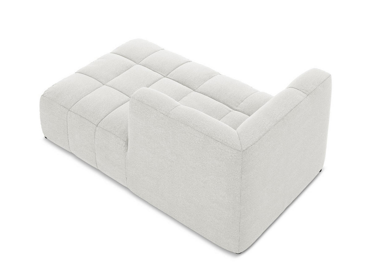 SOFAELEMENT Rechts Bouclé Stoff Weiß - Schwarz/Weiß, Holzwerkstoff/Kunststoff (101/77/175cm) - Makamii