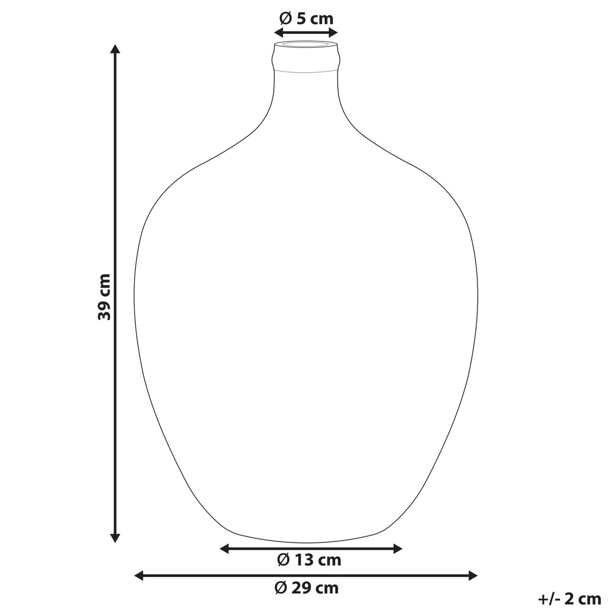 DEKOVASE Glas rosa Roti - Rosa, Glas (39cm) - Beliani