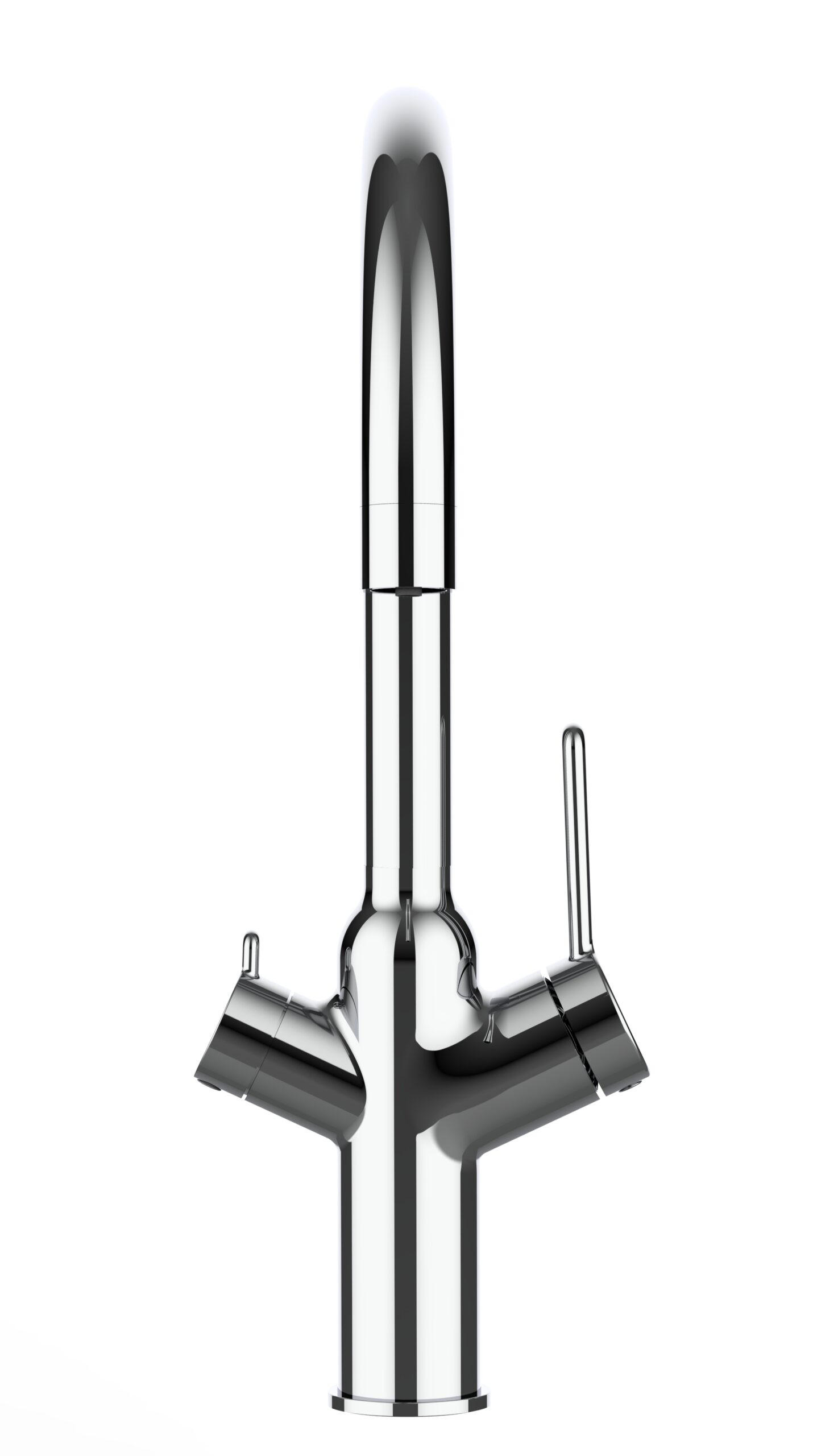 4-WEGE-KÜCHENARMATUR, Verchromt, 360° schwenkbar - Chromfarben, Metall (21.4/38.5/21.4cm) - VIZIO