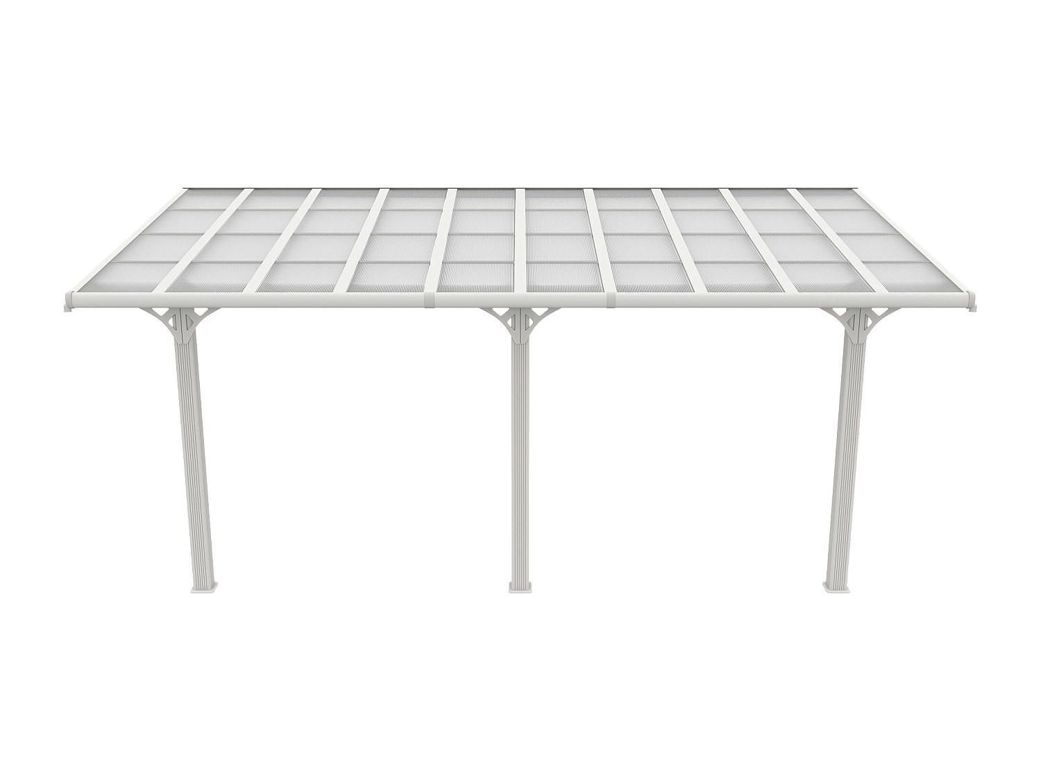 ANLEHNCARPORT - 1 Person - Plastik, Metall - Weiß - - Weiß, Kunststoff/Metall (620/285/310cm) - Vente-Unique
