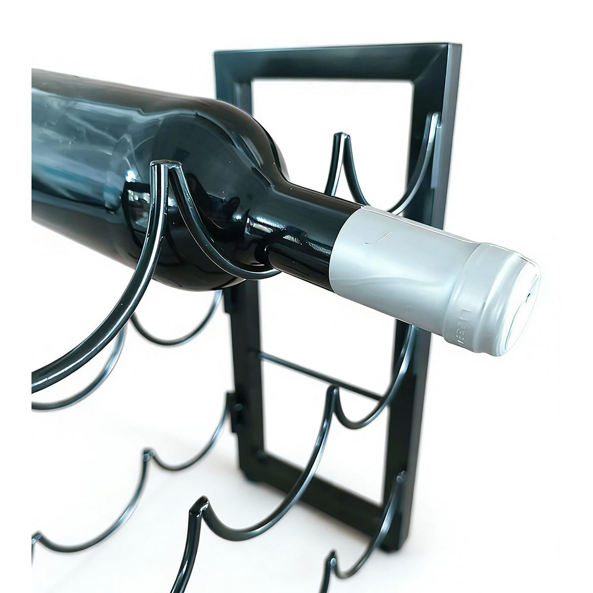 WEINREGAL - Schwarz, Metall (35/36/17cm) - Relaxdays