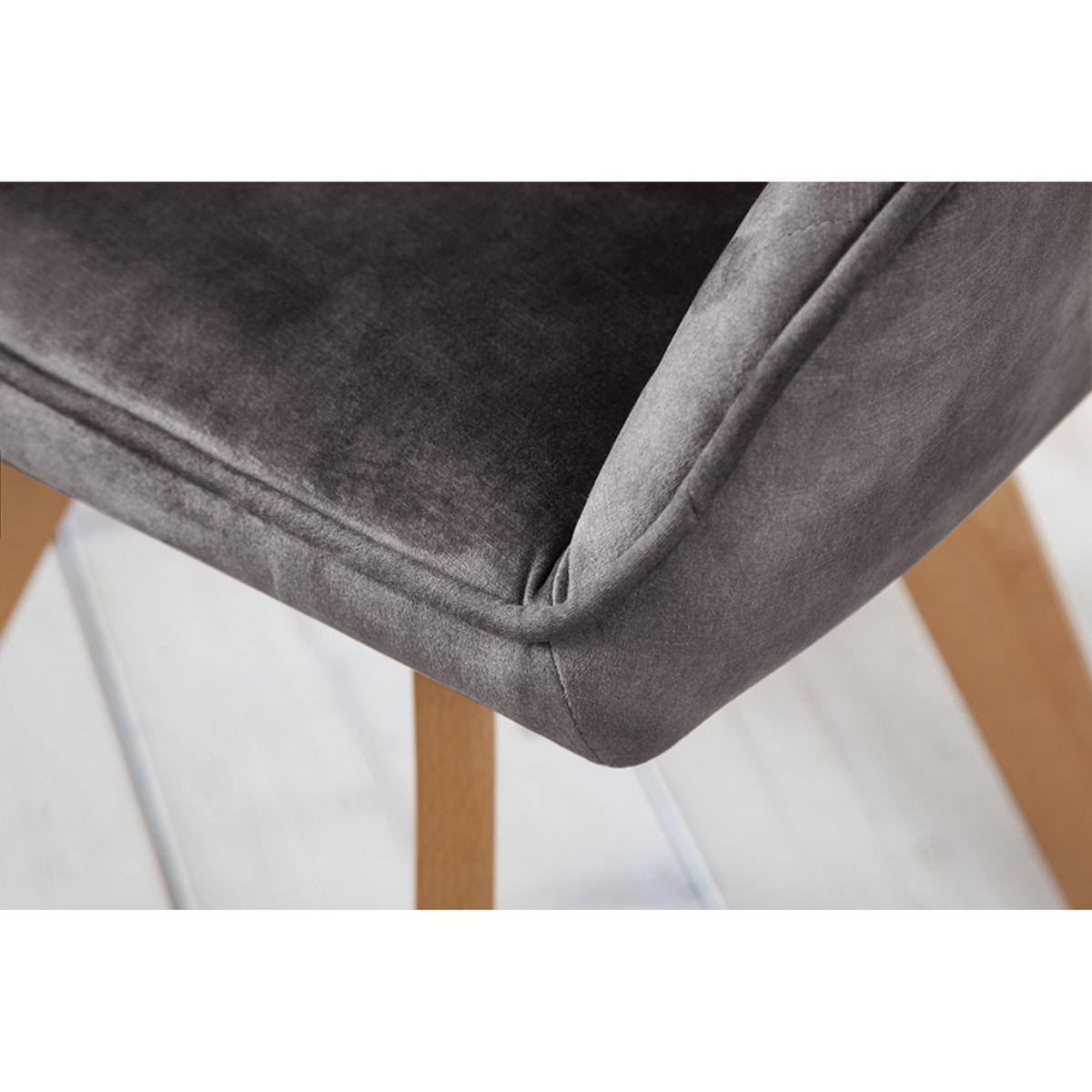 ARMLEHNSTUHL LIVORNO Samt Grau - Grau, Textil (62/84/62cm) - riess-ambiente