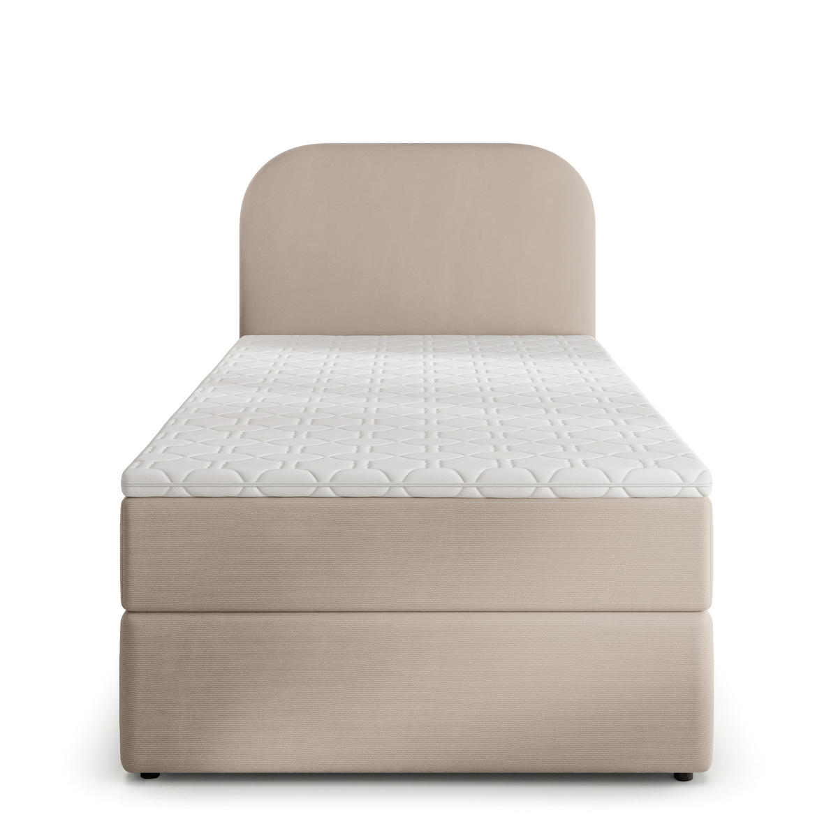 AMERICKÁ POSTEL CERIA 100x200 cm, s matrací a úložným prostorem, PAROS 02, Beige - béžová, kompozitní dřevo/textil (100/200cm) - MASSENO