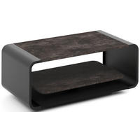 COUCHTISCH Sora in Beton Dunkelgrau mit abgerundetem schwarzem Metallgestell 100/50/41 cm - Dunkelgrau/Schwarz, Holzwerkstoff (50/100/41cm) - WFL GROUP