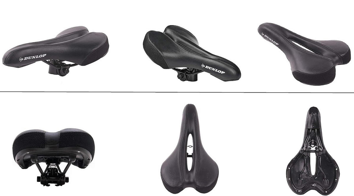 FAHRRADSATTEL – Ergonomischer MTB Gel-Sattel für Damen & Herren – Komfortsattel für Mountainbike, Rennrad & Trekkingrad, Atmungsaktiv - Schwarz, Metall (18/10/28cm) - Dunlop