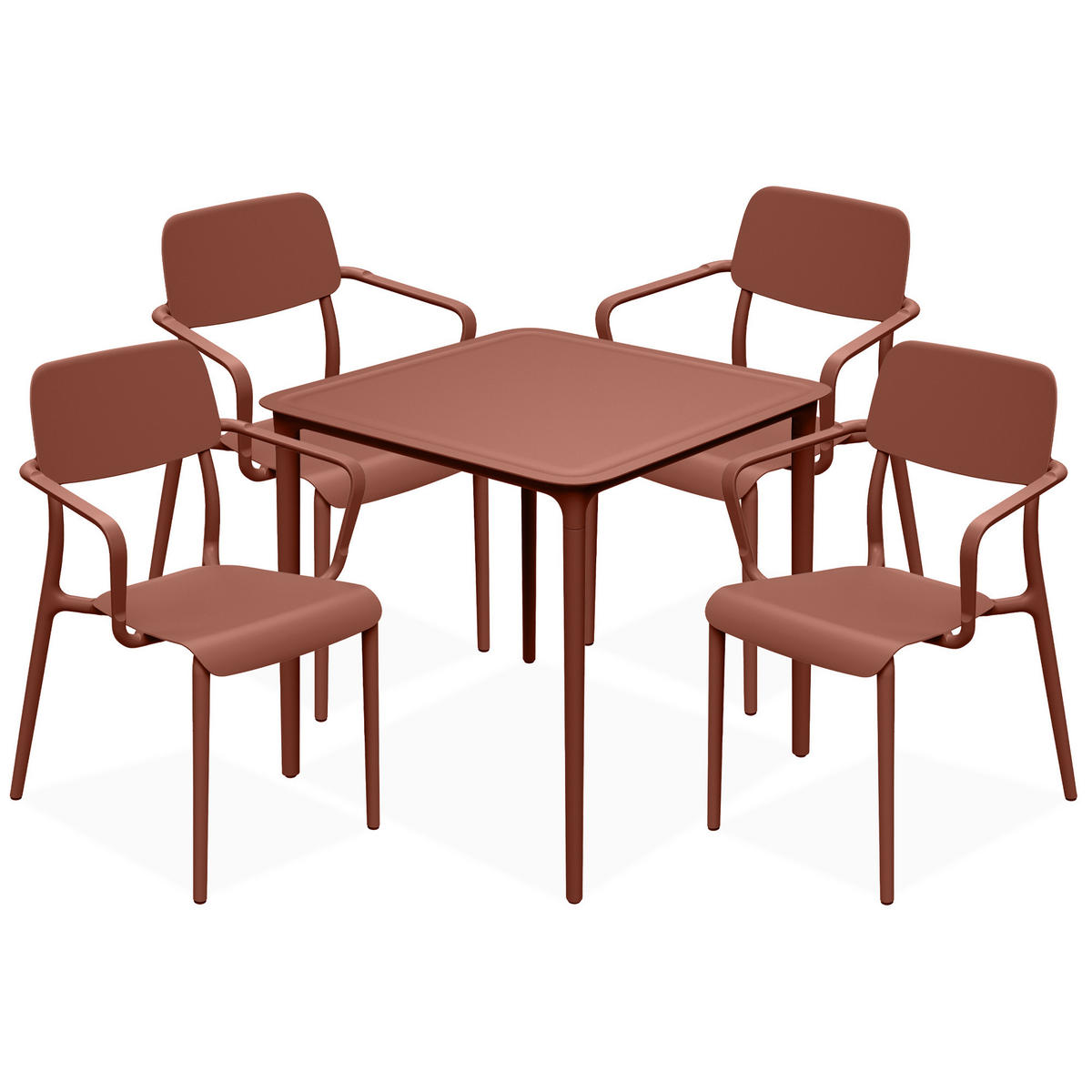 GARTENMÖBEL-SET GALIO, 5-tlg - Orange, Kunststoff - KONSIMO®