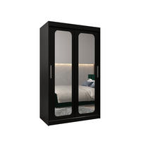 SCHWEBETÜRENSCHRANK 200/120/62 2-türig - Silberfarben/Schwarz, Holz/Kunststoff (120/200/62cm) - MÖBEL KRYSPOL