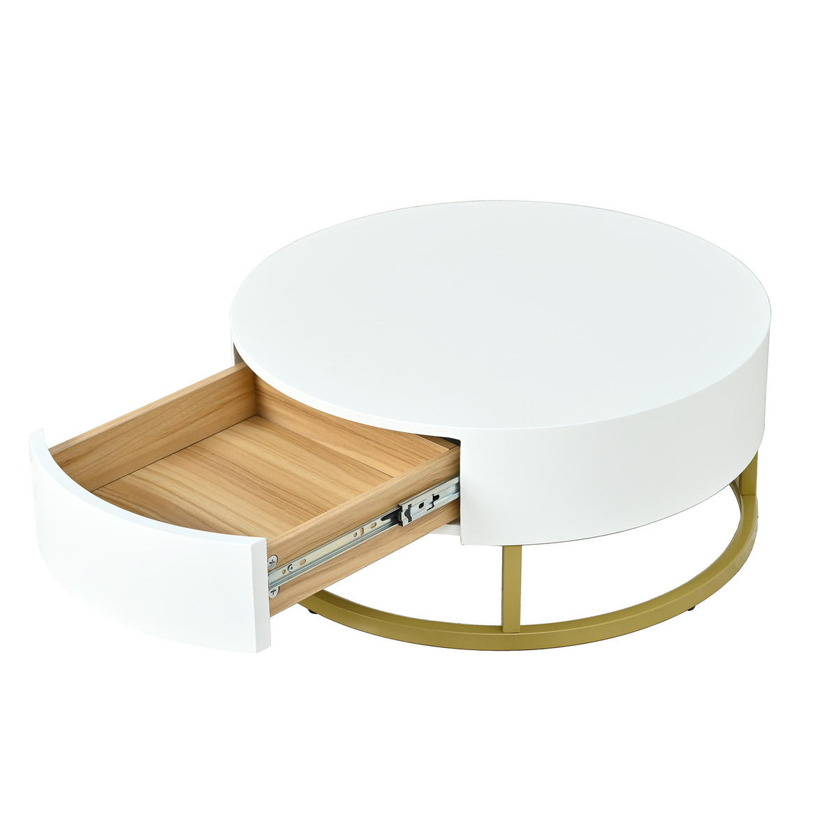 COUCHTISCH Weiß/Holzfarben 2er-Set 70/70/42-56,5 cm mit Stauraum - Weiß, Holzwerkstoff (70/70/42cm) - PANGIVO